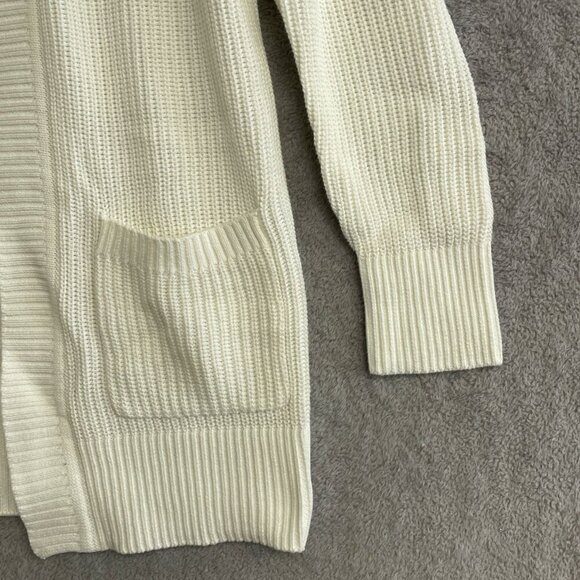 NEW Max & Mia Women's XS Ivory Open Front Cardigan With Pockets 100% Cotton - Picture 10 of 11